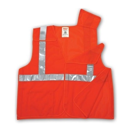 Tingley Hi-Vis Safety Vest L, XL Class 2 , Hook & Loop 2 Pockets V70529.L-XL